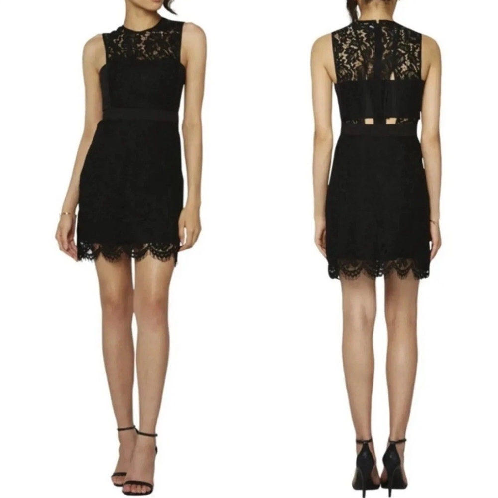 Fame and Partners Black Lace Mini Dress